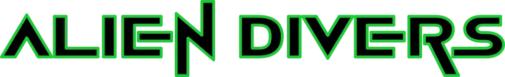 alien divers logo text